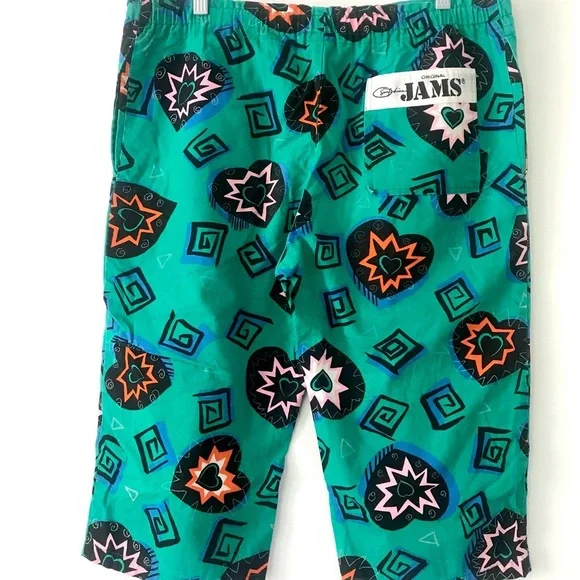 Vintage 80’s Jams retro print long board shorts